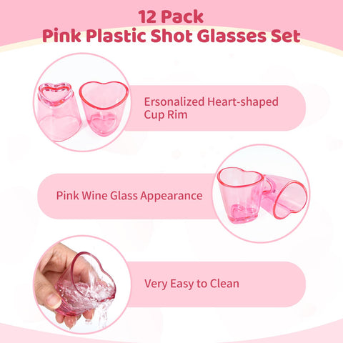 ZZYFGH set de 12 vasos rosa, empaque regalo práctico y bonito